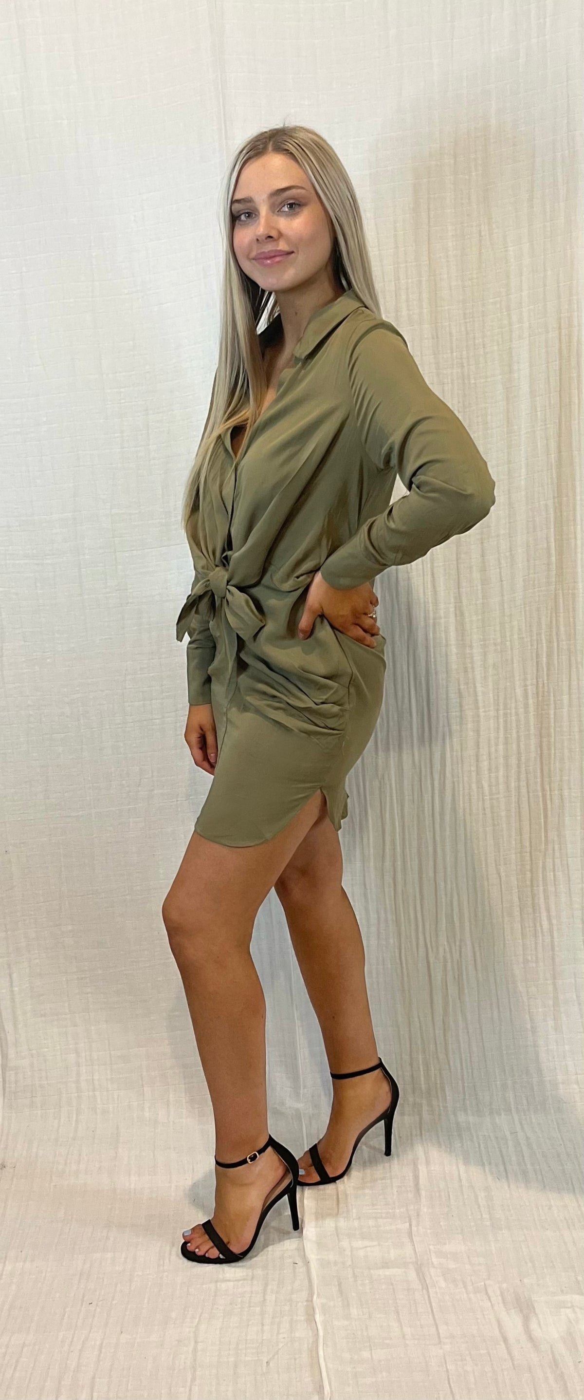 Happy Hour Front Tie Mini Dress | OLIVE