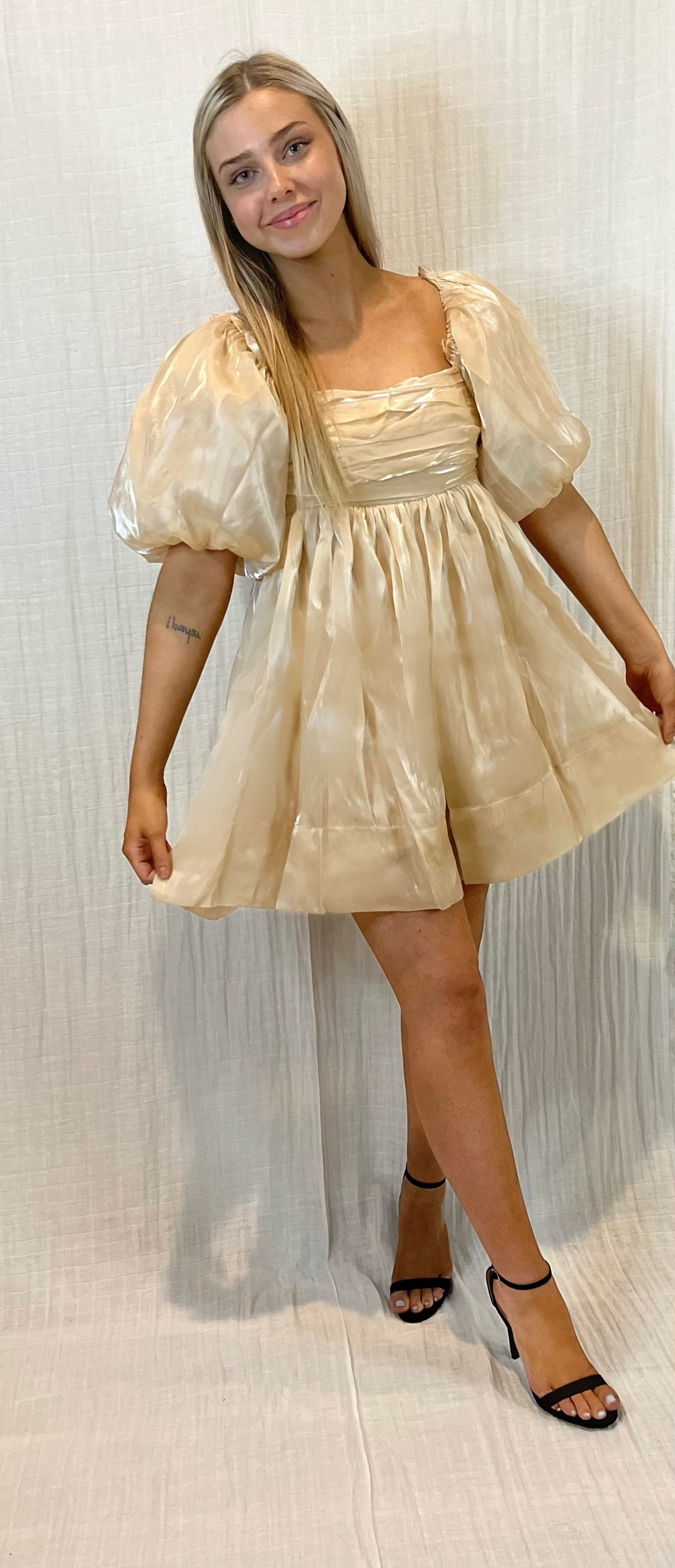 Vada Pleated Babydoll Dress | TAUPE