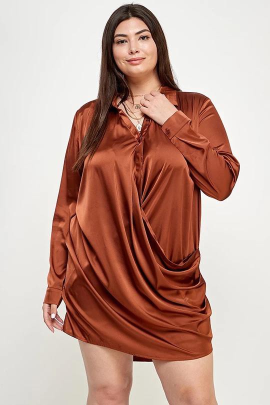 Courtney Satin Button Down Dress