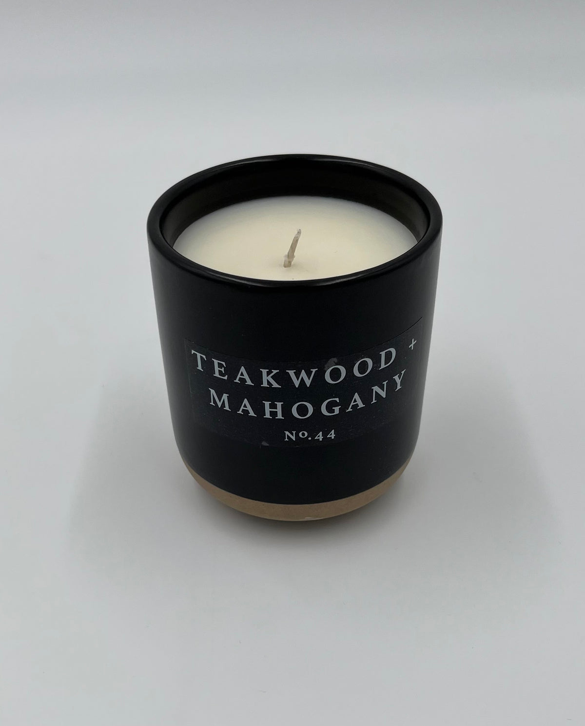 Teakwood & Mahogany Soy Candle (Black Stone Jar)