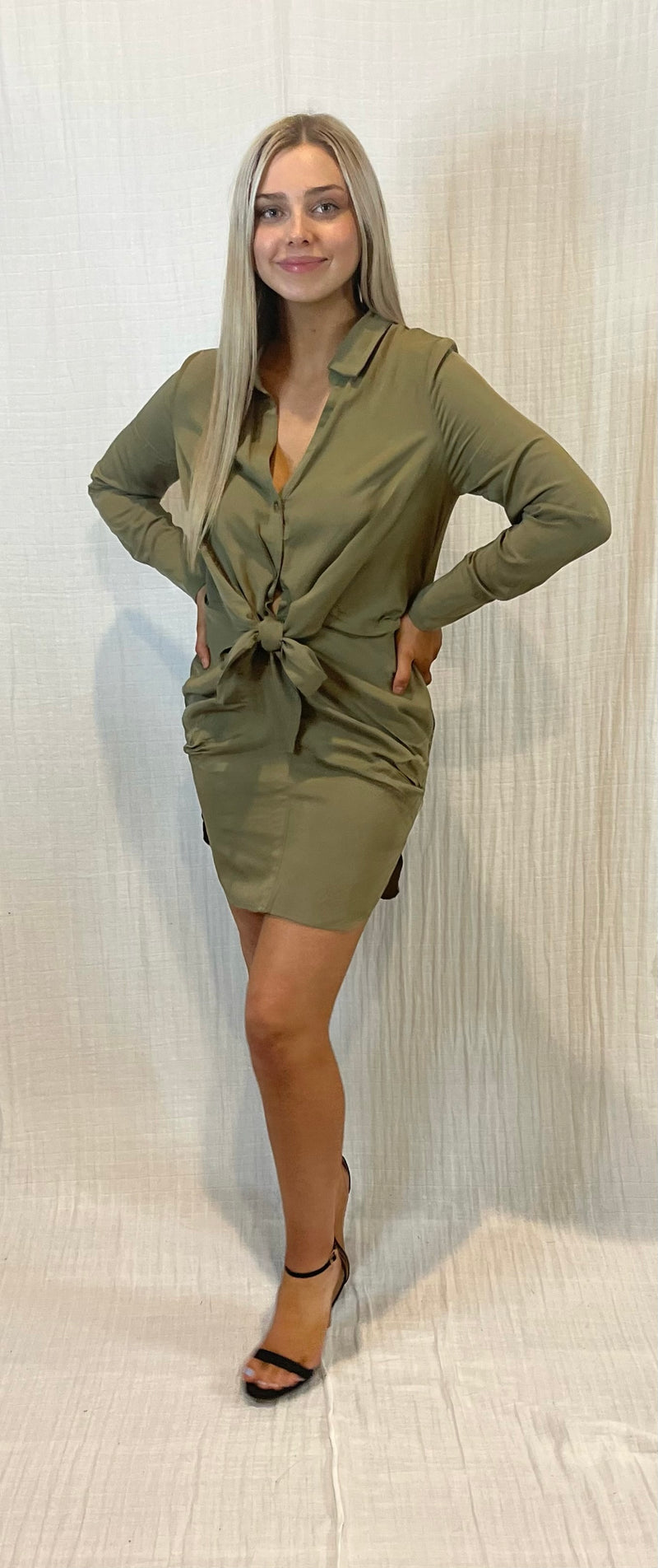 Happy Hour Front Tie Mini Dress | OLIVE