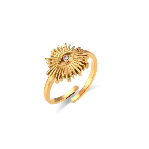 Stef Evil Eye Sunburst Ring