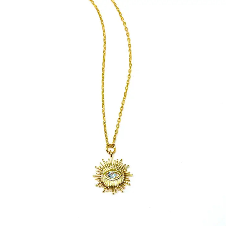 Gold Sunshine Eye Necklace