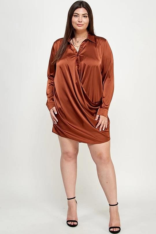 Courtney Satin Button Down Dress