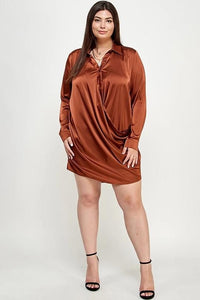 Courtney Satin Button Down Dress