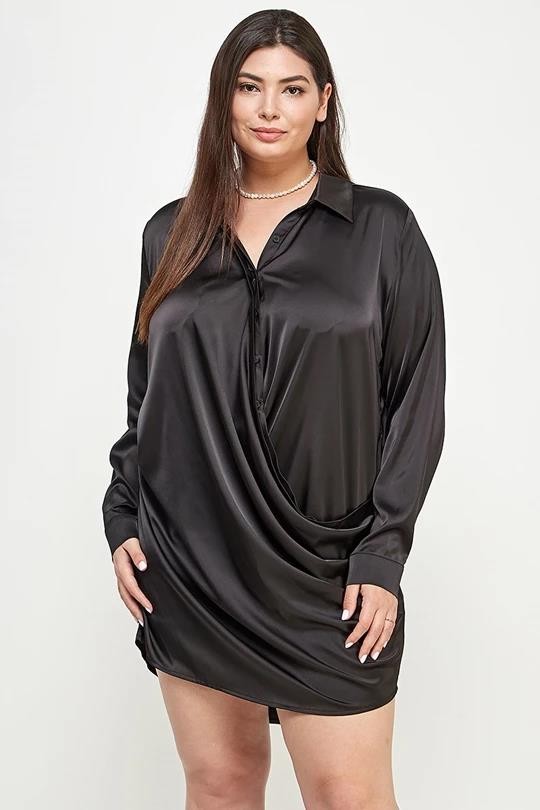 Courtney Satin Button Down Dress