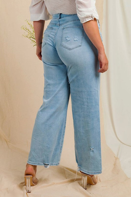 Jess Distressed High Rise Jeans