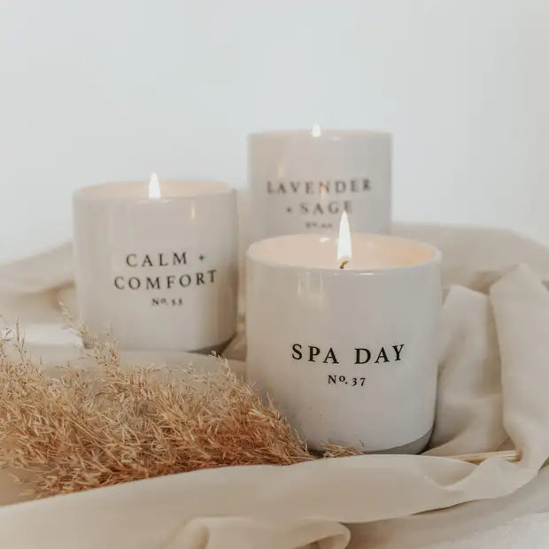 Spa Day Soy Candle (Cream Stone Jar)