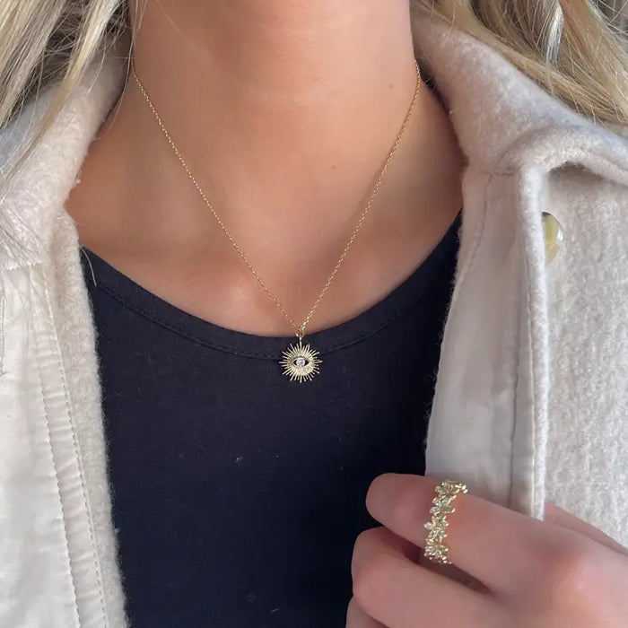 Gold Sunshine Eye Necklace